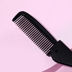 Расчёска складная «QF», 17,5/9.7×3 см, цвет чёрный - Фото 4