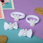 Набор для волос "Милашка" (2 зажима 3,5 см, 2 резинки) зайка белый (комплект 6 шт) - фото 22379490 Набор для волос "Милашка" (2 зажима 3,5 см, 2 резинки) зайка белый (комплект 6 шт) - фото 22379490