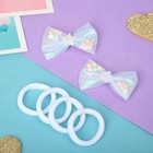 Набор для волос «Перелив», 6 шт.: 2 зажима 5.5 см, 4 резинки, белый - Фото 2