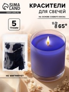 Краситель на основе соевого воска для свечей, 5 г, цвет синий - Фото 1