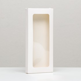 Коробка под плитку шоколада, белая, с окном 17,1 х 8 х 1,4 см