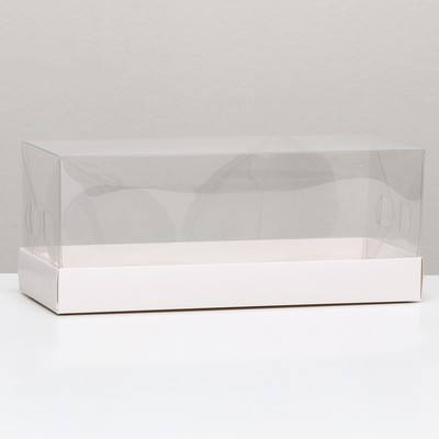 Коробка с прозрачной крышкой «под рулет» 30×12×12 см Кондитерская упаковка