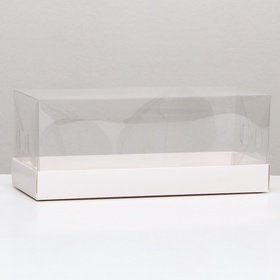 Коробка с прозрачной крышкой «под рулет» 30×12×12 см Кондитерская упаковка