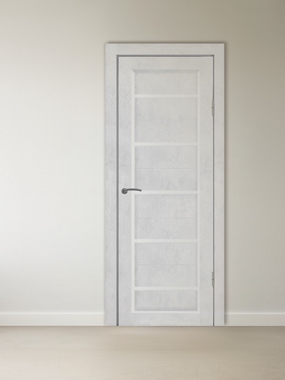 Комплект межкомнатной двери «B-1/07», со стеклом, 2000×800 мм, цвет бетон снежный