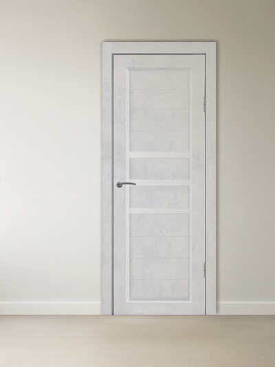 Дверь межкомнатная комплект «B-3/07», со стеклом, 2000×900 мм, цвет бетон снежный