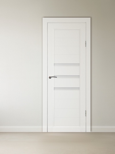 Дверь межкомнатная комплект «B-3/08», со стеклом, 2000×700 мм, цвет белая шагрень