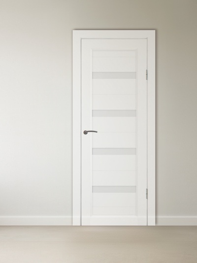 Дверь межкомнатная комплект «B-4/08», со стеклом, 2000×700 мм, цвет белая шагрень