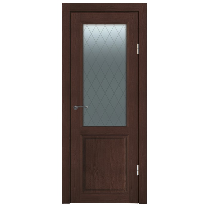 Комплект межкомнатной двери М-2.1/09 Вишня тёмная стекло РОМБ 2000x800 - Фото 1
