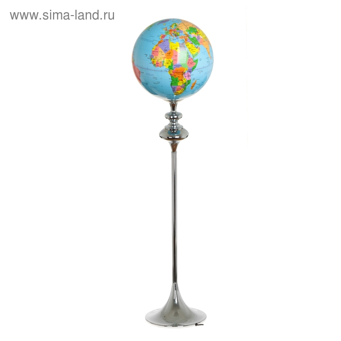 Глобус сувенирный с подсветкой, d=35 см, высокая подставка, политическая карта, русский язык - Фото 1