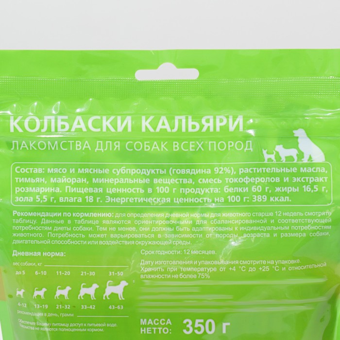 Колбаски Кальяри TitBit для собак всех пород, 350 г