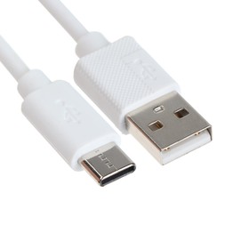 Кабель Eltronic Type-C - USB, 2.4 А, 1 м, зарядка + передача данных, пакет, белый