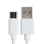 Кабель Eltronic Type-C - USB, 2.4 А, 1 м, зарядка + передача данных, пакет, белый - Фото 2