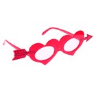 Карнавальные очки «Сердечки», цвет красный - фото 10667129
