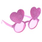 Карнавальные очки «Сердца», цвет розовый - фото 10667131
