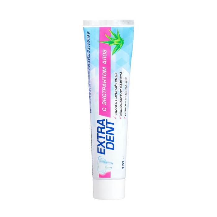 

Зубная паста Aloe extra dent, туба, без пенала, 170 гр