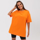Футболка женская, цвет оранжевый, размер OVERSIZE (42-46) - фото 10667316