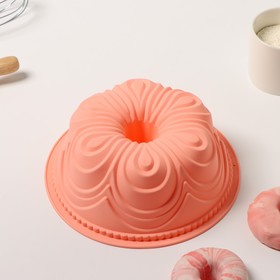 Форма для выпечки "Немецкий кекс. Торжество" 22.5х8 см (внутр.диаметр 20см), цвет персиковый
