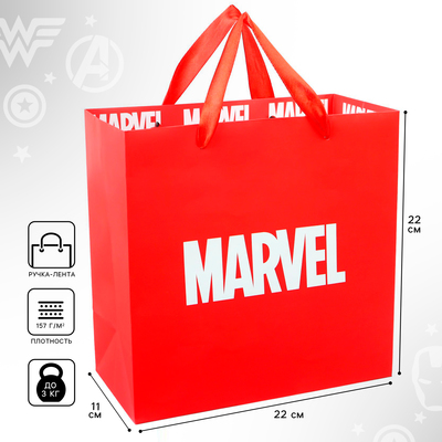 Пакет ламинированный, 22 х 22 х 11 см "Marvel", Мстители