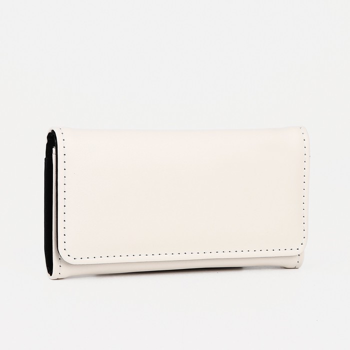 

Кошелёк женский на магните с фермуаром, цвет молочный