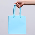 Пакет для торта и коробок, с широким дном, голубой, 20×20×20 см - Фото 2