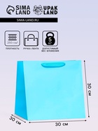 Пакет для торта и коробок, с широким дном, голубой, 30×30×30 см - Фото 1