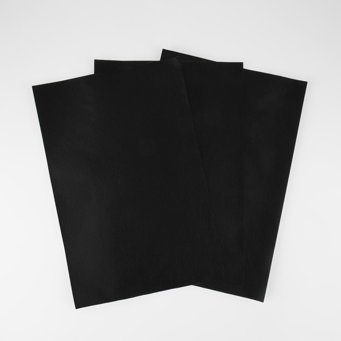 Кожзаменитель клеевой 20 × 30 см, 0,5 мм, 3 шт, цвет чёрный