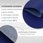 Искусственная кожа, 137×50 см, 0.5 мм, тёмно-синяя - Фото 2