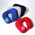 Подушка для шеи дорожная, надувная, с насосом, 47 × 27 см, пакет, цвет МИКС - Фото 3