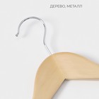 Плечики - вешалки для одежды LaDо́m Bois, 3 шт., деревянные сорт А, антискользящая перекладина, 44×1.2×23 см, светлое дерево - Фото 3
