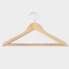 Плечики - вешалки для одежды LaDо́m Bois, 3 шт., деревянные сорт А, антискользящая перекладина, 44×1.2×23 см, светлое дерево - Фото 5