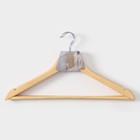 Плечики - вешалки для одежды LaDо́m Bois, 44.5×1.2×23 см, 3 шт., с перекладиной, широкие плечики, сорт А, дерево - Фото 6