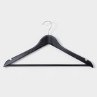 Плечики - вешалки для одежды LaDо́m Bois, 3 шт., с перекладиной, широкие плечики, сорт А, 44.5×1.2×23 см, дерево - Фото 5