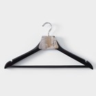 Плечики - вешалки для одежды LaDо́m Bois, 3 шт., с перекладиной, широкие плечики, сорт А, 44.5×1.2×23 см, дерево - Фото 8