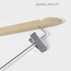 Плечики - вешалка для брюк и юбок LaDо́m Bois, 44.5×1.2×24.5 см, с зажимами, широкие плечики, сорт А, светлое дерево - Фото 4