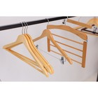 Плечики - вешалка для брюк и юбок LaDо́m Bois, 44.5×1.2×24.5 см, с зажимами, широкие плечики, сорт А, светлое дерево - Фото 2
