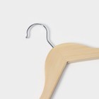 Плечики - вешалка для брюк и юбок LaDо́m Bois, 44.5×1.2×24.5 см, с зажимами, широкие плечики, сорт А, светлое дерево - Фото 3