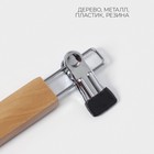 Вешалка для брюк и юбок LaDо́m Bois, с зажимами, сорт А, 34.5×1.2×12.5 см, светлое дерево - Фото 3