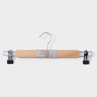 Вешалка для брюк и юбок LaDо́m Bois, с зажимами, сорт А, 34.5×1.2×12.5 см, светлое дерево - Фото 4