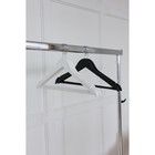 Плечики - вешалки для одежды LaDо́m Soft-Touch, 3 шт., деревянные, с перекладиной, широкие плечики, 44.5×23 см, белые - Фото 8