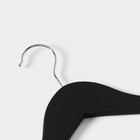 Плечики - вешалки для одежды LaDо́m Soft-Touch, 44.5×1.2×23 см, 3 шт., деревянные, с перекладиной, чёрные - Фото 3