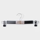 Вешалка для брюк и юбок LaDо́m Bois, 34×1.2×12.5 см, с зажимами, сорт А, тёмное дерево - Фото 4