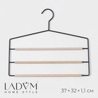 Плечики - вешалки для брюк и юбок многоуровневые LaDо́m Laconique, 37×31,5×1,1 см, цвет чёрный - фото 319628732