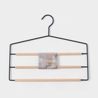 Плечики - вешалка для брюк и юбок LaDо́m Laconique, многоуровневая, 37×31.5×1.1 см, чёрные - Фото 9