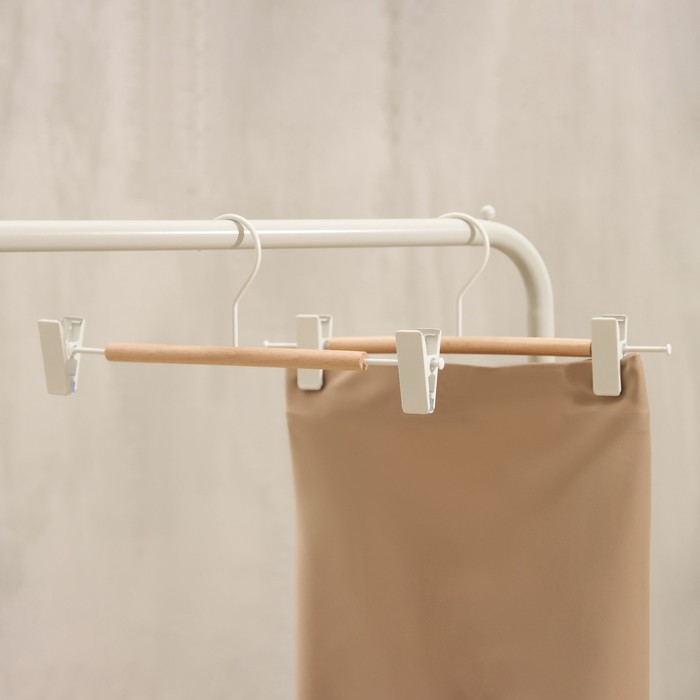 Вешалка для брюк и юбок, 28х11,5х2,8 см "Wood" цвет белый