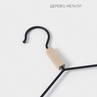 Плечики - вешалка для одежды LaDо́m Laconique, 42×24×3.2 см, широкие плечики, чёрные - Фото 3