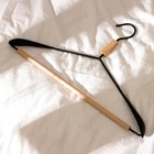 Плечики - вешалка для одежды LaDо́m Laconique, 42×24×3.2 см, широкие плечики, чёрные - Фото 8