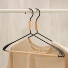 Плечики - вешалка для одежды с усиленными плечиками LaDо́m Laconique, 42×24×3,2 см, цвет чёрный - Фото 6