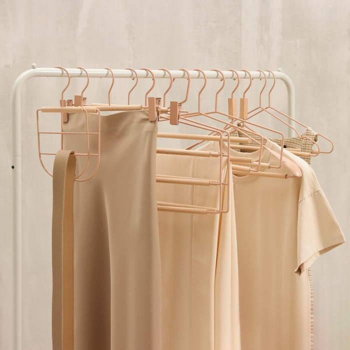 Вешалка для одежды, 41,5х22,5х1 см "Wood" цвет розовый