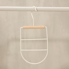 Вешалка для ремней и шарфов LaDо́m Laconique, 11.5×23×1.1 см, многоуровневая, белая - Фото 2