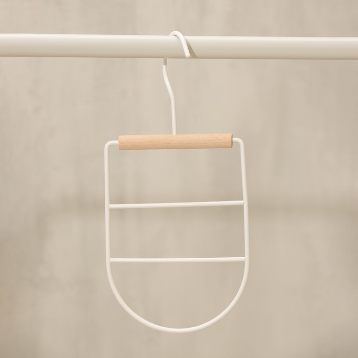 Вешалка для ремней и шарфов 11,3х24х1,1 см "Wood" цвет белый